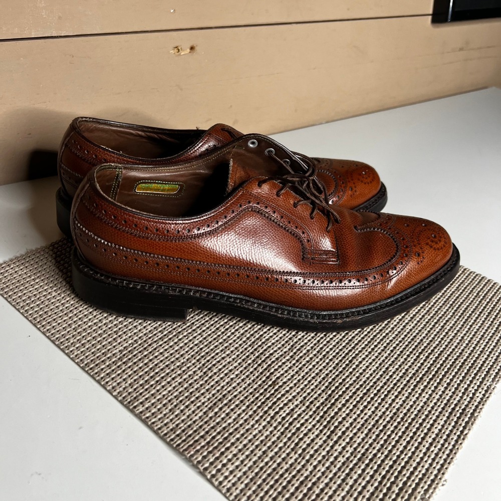 Florsheim Royal Imperial Mens Brown Pebble Grain Leather Longwing Brogue Shoes